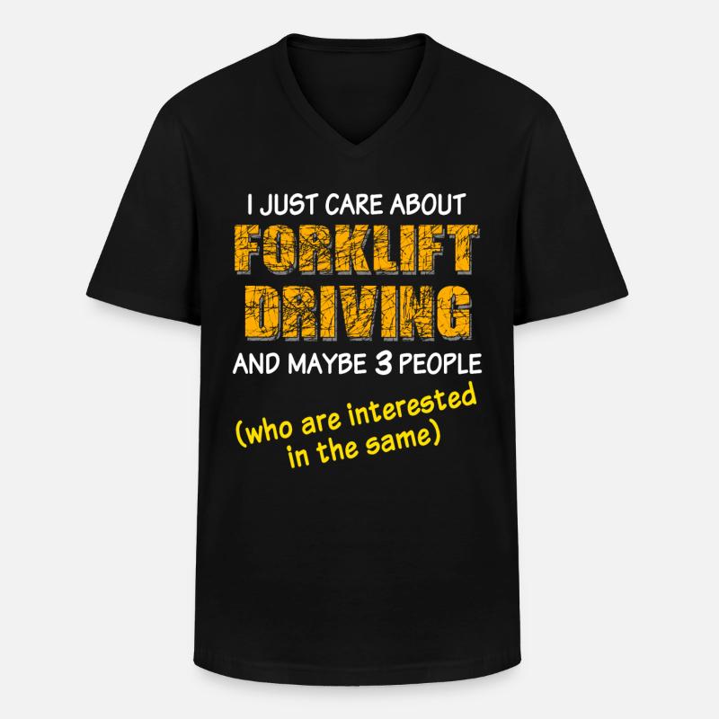 Gabelstapler Staplerfahrer Stapler - Männer-T-Shirt mit V-Ausschnitt - Schwarz