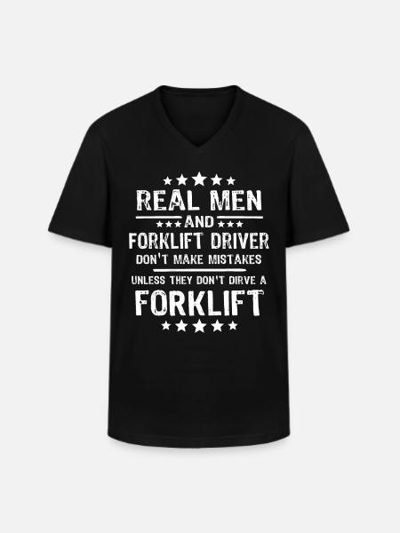 Staplerfahrer Stapler Gabelstapler - Männer-T-Shirt mit V-Ausschnitt - Schwarz