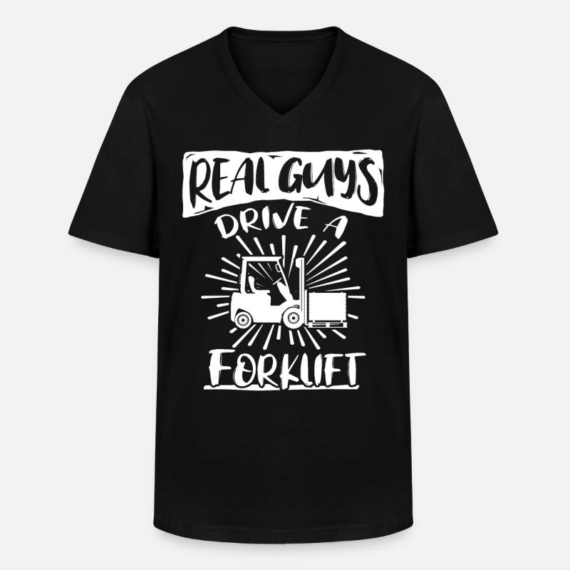 Staplerfahrer Stapler Gabelstapler - Männer-T-Shirt mit V-Ausschnitt - Schwarz