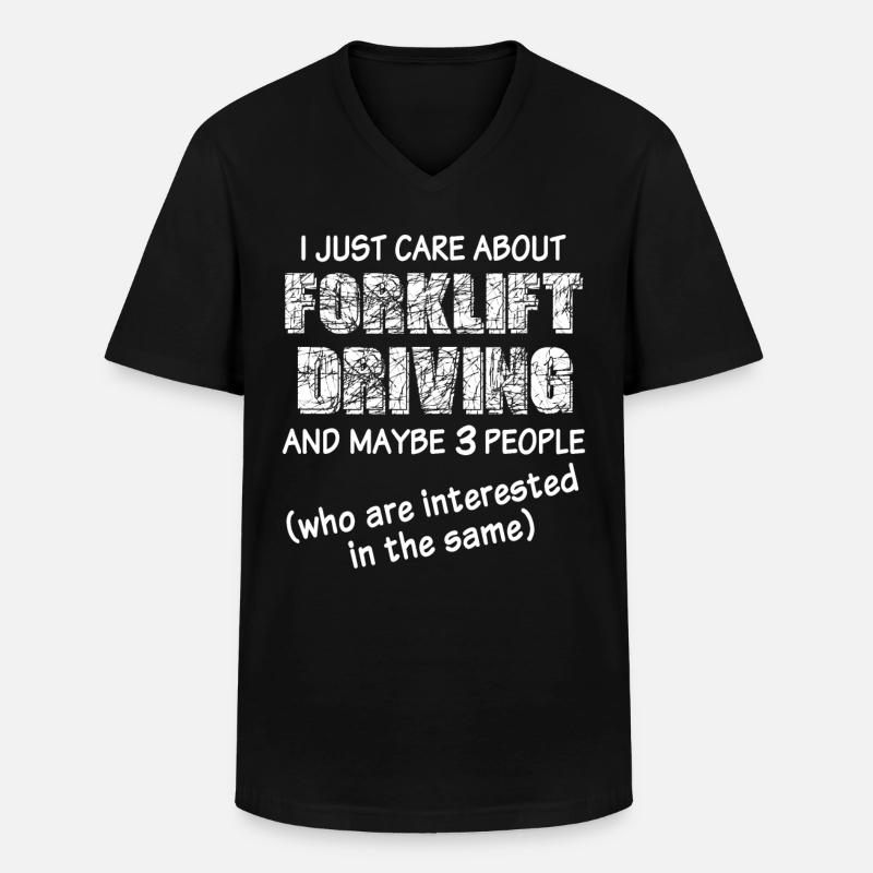 Stapler Staplerfahrer - Männer-T-Shirt mit V-Ausschnitt - Schwarz