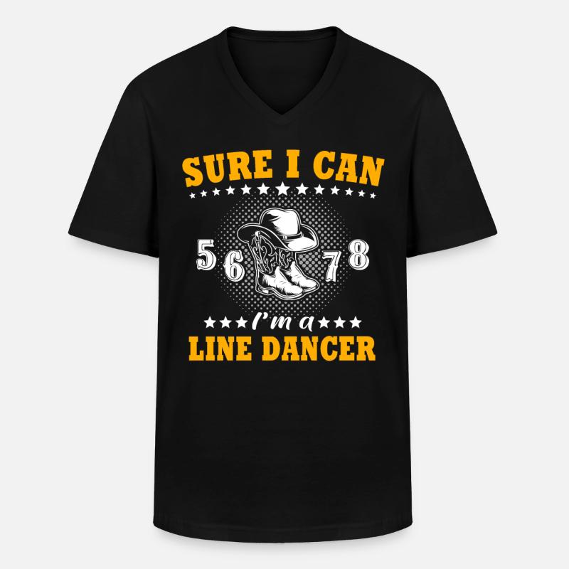 Line Dance Line Dancing - Männer-T-Shirt mit V-Ausschnitt - Schwarz