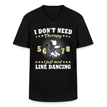 Danse en ligne - T-shirt col V Homme - noir - Devant - AI Model Male 178 dark (178cm)