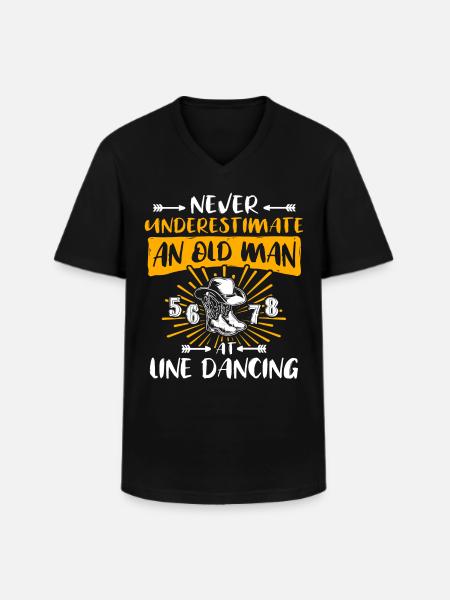 Sous-estimer Line Dance Man - T-shirt col V Homme - noir