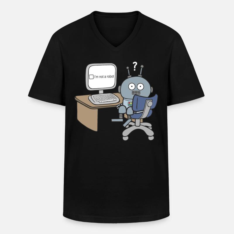 I m not a Robot - Männer-T-Shirt mit V-Ausschnitt - Schwarz