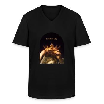 Crown Royalty Art Academia Aesthetic Design for - Men's V-Neck T-Shirt - black - Front - AI Model Male 178 dark (178cm)