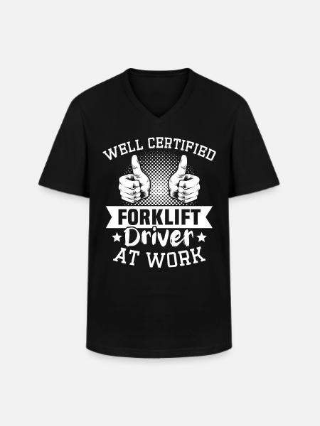 Gabelstapler Stapler Staplerfahrer - Männer-T-Shirt mit V-Ausschnitt - Schwarz