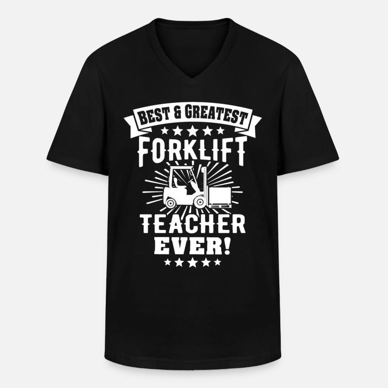 Gabelstapler Stapler Staplerfahrer - Männer-T-Shirt mit V-Ausschnitt - Schwarz