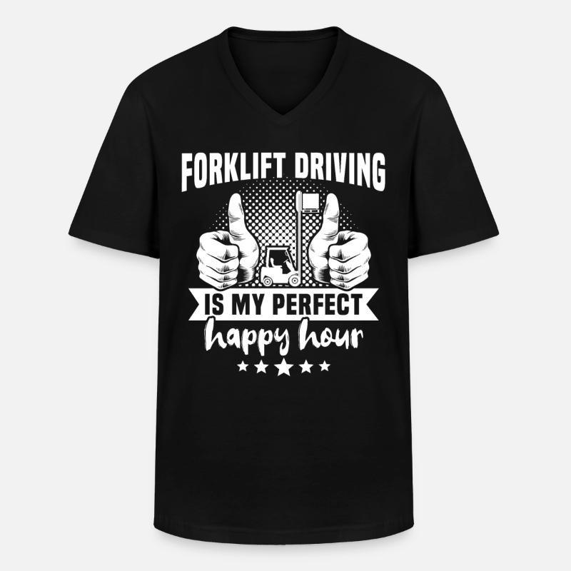 Staplerfahrer Gabelstapler - Männer-T-Shirt mit V-Ausschnitt - Schwarz