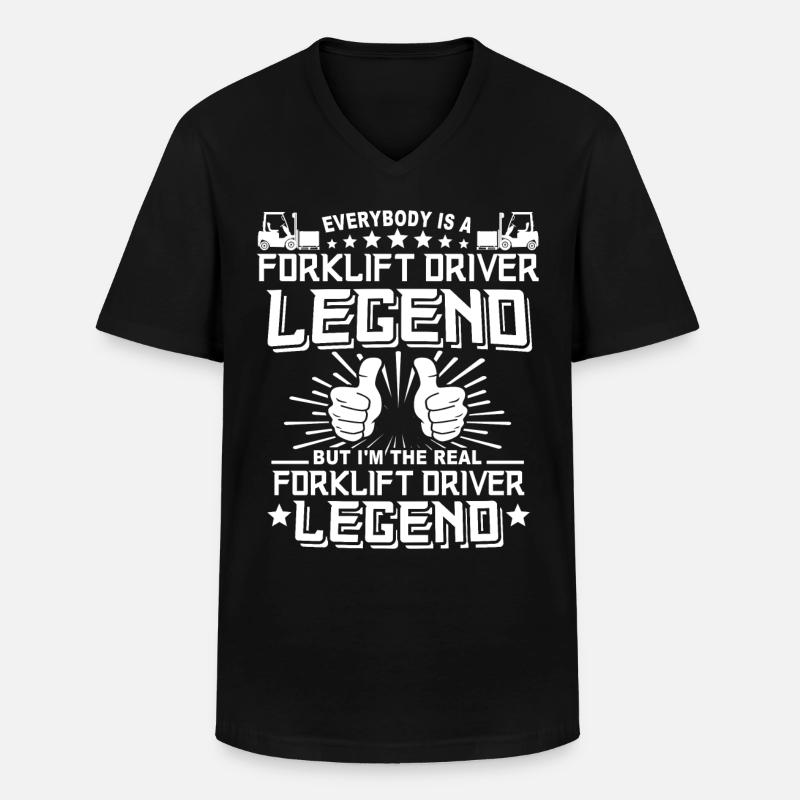 Gabelstapler Staplerfahrer - Männer-T-Shirt mit V-Ausschnitt - Schwarz