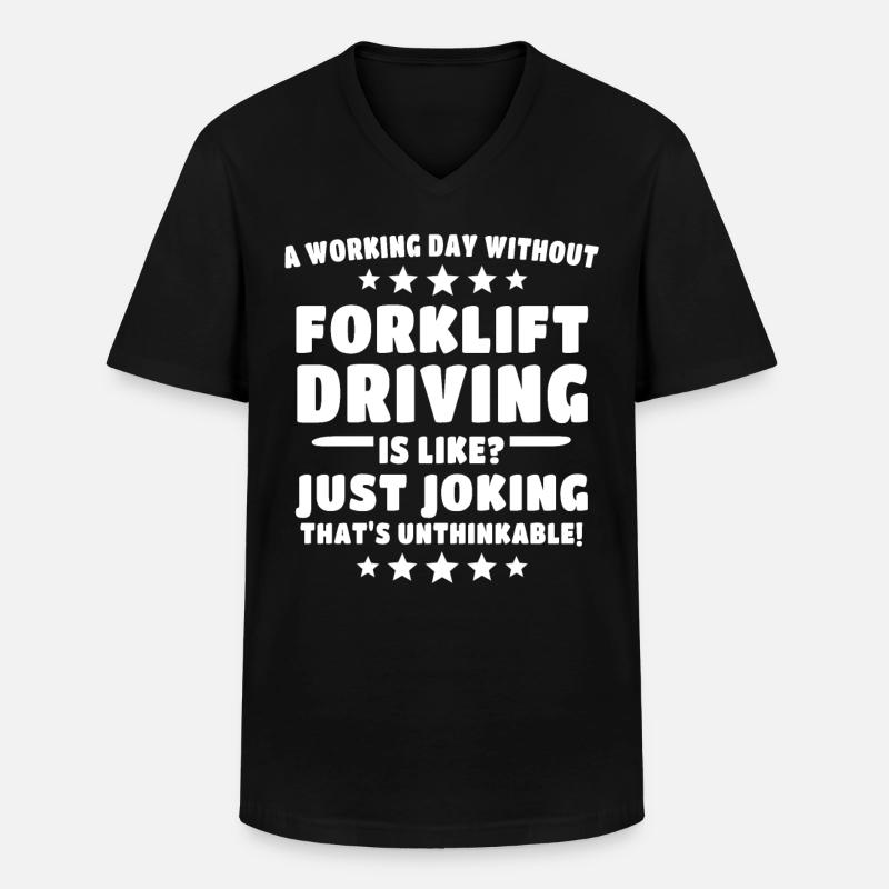 Gabelstapler Staplerfahrer - Männer-T-Shirt mit V-Ausschnitt - Schwarz