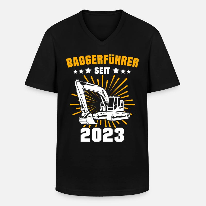 Baggerführer 2023 Baggerfahrer Bagger - Männer-T-Shirt mit V-Ausschnitt - Schwarz