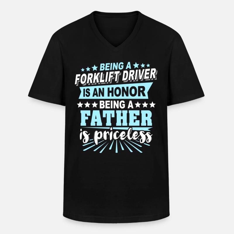 Gabelstapler Papa Staplerfahrer - Männer-T-Shirt mit V-Ausschnitt - Schwarz
