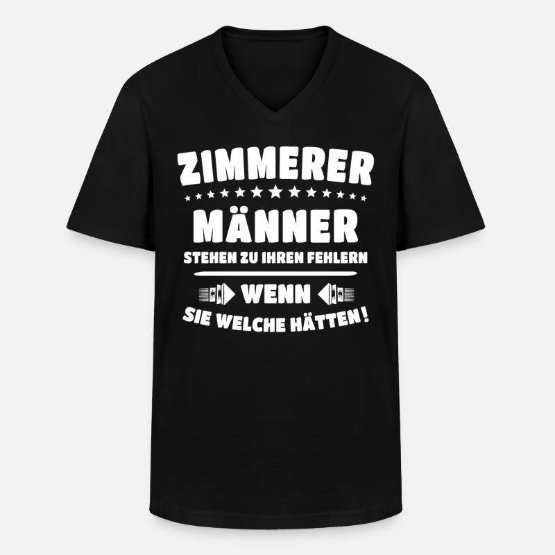 Zimmermann Zimmerer - Männer-T-Shirt mit V-Ausschnitt - Schwarz