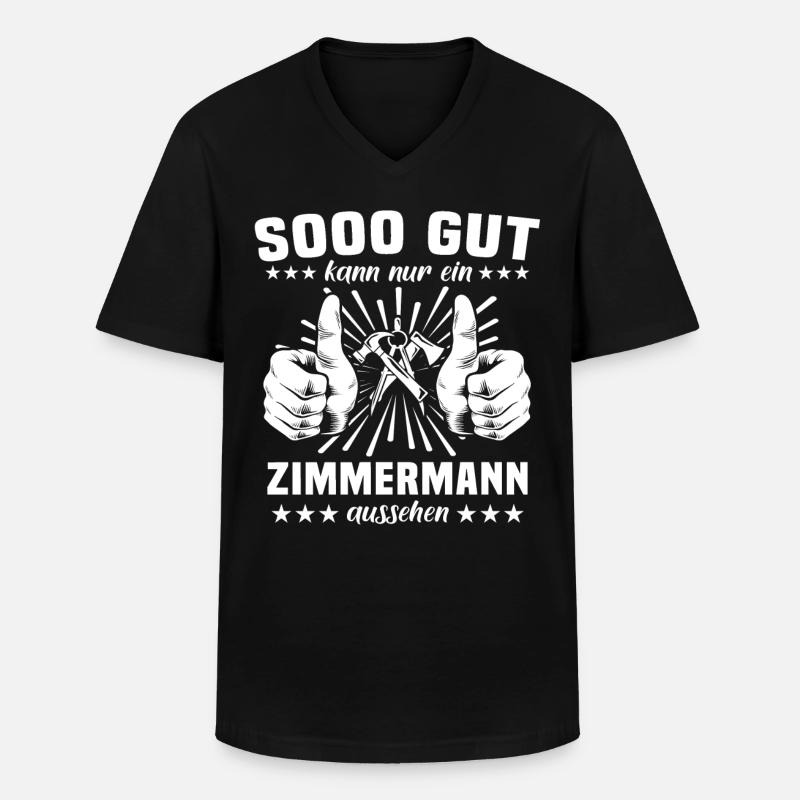 Zimmermann Zimmerer - Männer-T-Shirt mit V-Ausschnitt - Schwarz