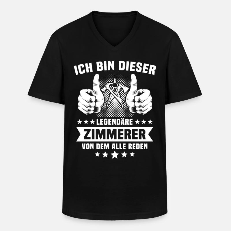 Zimmermann Zimmerer - Männer-T-Shirt mit V-Ausschnitt - Schwarz
