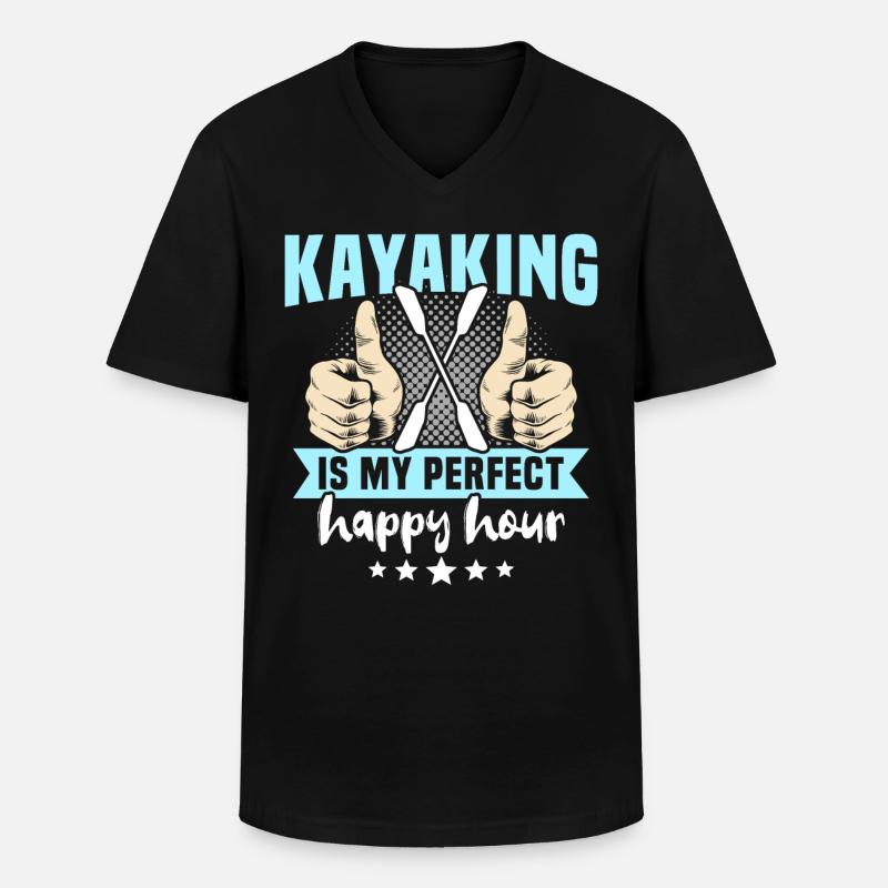 Kayaking Kayaker Kayak - Männer-T-Shirt mit V-Ausschnitt - Schwarz