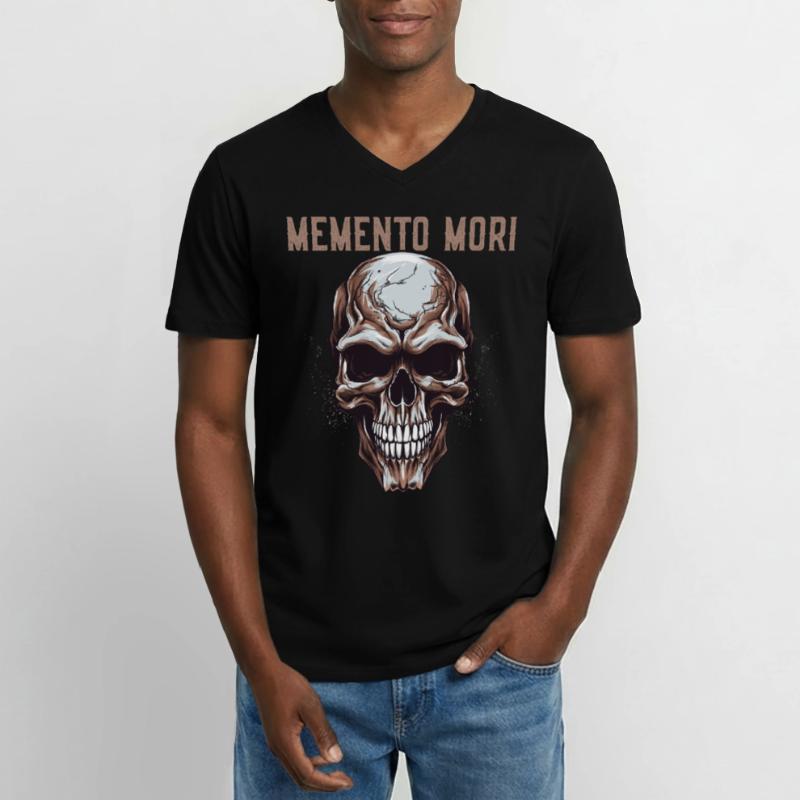 Memento Mori Männer-T-Shirt mit V-Ausschnitt