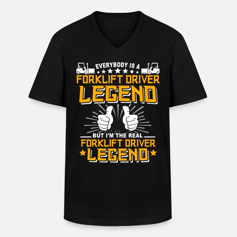 Staplerfahrer Gabelstapler Stapler - Männer-T-Shirt mit V-Ausschnitt - Schwarz