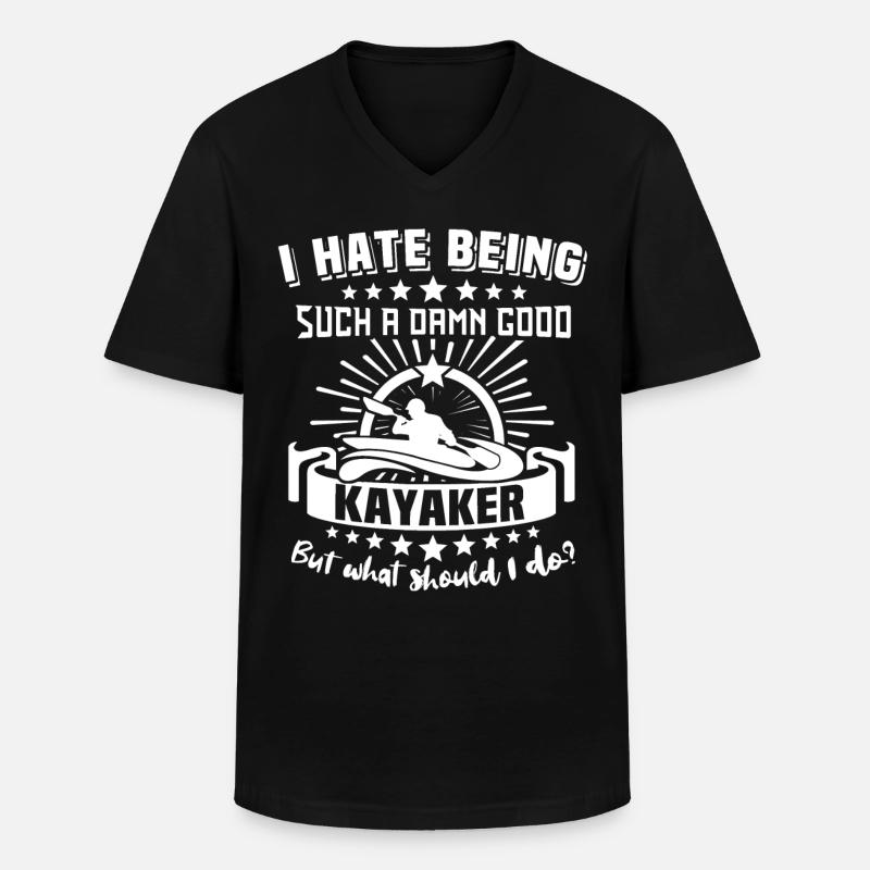 Kayaker Kayak Kayaking - Männer-T-Shirt mit V-Ausschnitt - Schwarz