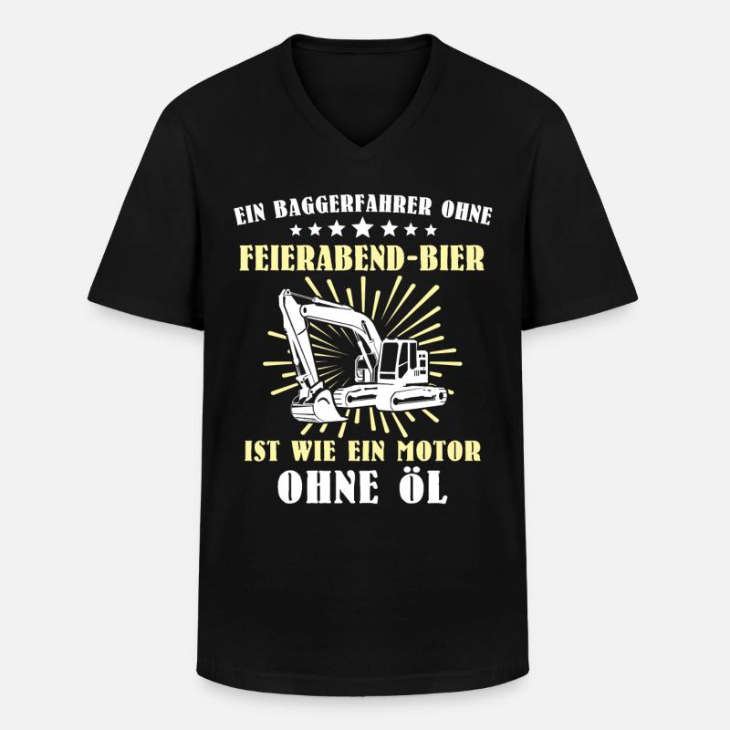 Baggerfuehrer Baggerfahrer - Männer-T-Shirt mit V-Ausschnitt - Schwarz