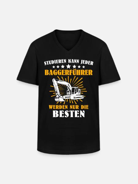 Baggerfuehrer Baggerfahrer - Männer-T-Shirt mit V-Ausschnitt - Schwarz