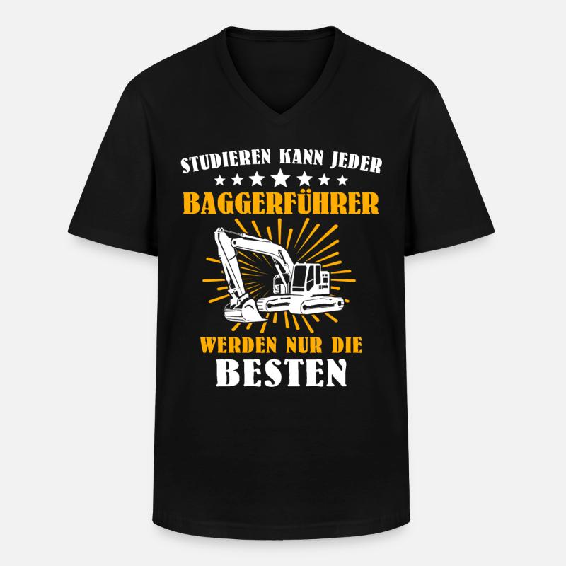 Baggerfuehrer Baggerfahrer - Männer-T-Shirt mit V-Ausschnitt - Schwarz