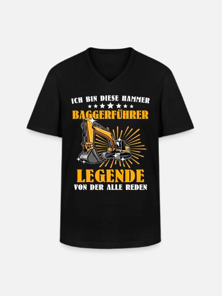 Baggerfuehrer Baggerfahrer - Männer-T-Shirt mit V-Ausschnitt - Schwarz