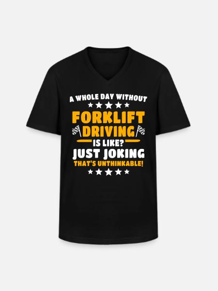 Gabelstapler Staplerfahrer - Männer-T-Shirt mit V-Ausschnitt - Schwarz