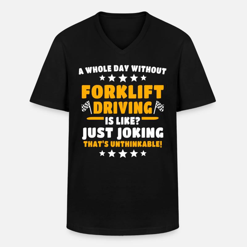 Gabelstapler Staplerfahrer - Männer-T-Shirt mit V-Ausschnitt - Schwarz