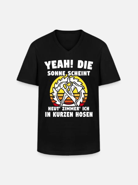 Zimmerer Zimmerleute Zimmermann - Männer-T-Shirt mit V-Ausschnitt - Schwarz