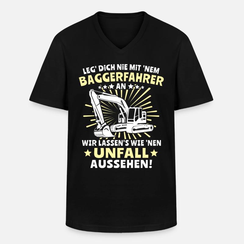 Baggerfuehrer Baggerfahrer - Männer-T-Shirt mit V-Ausschnitt - Schwarz
