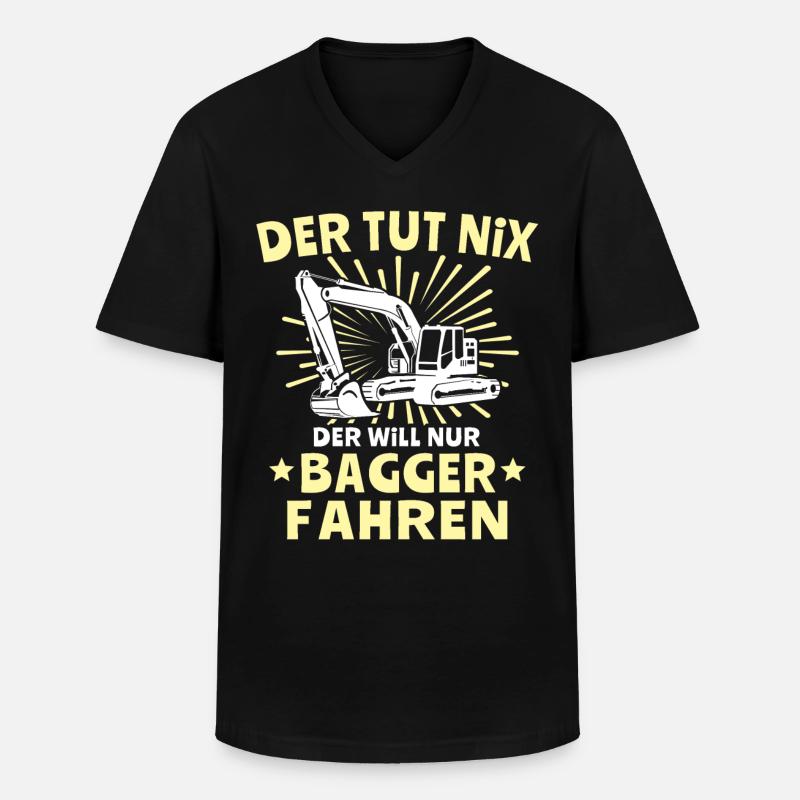 Baggerfuehrer Baggerfahrer - Männer-T-Shirt mit V-Ausschnitt - Schwarz