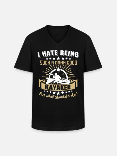 Kayaker Kayak Kayaking - Men's V-Neck T-Shirt - black
