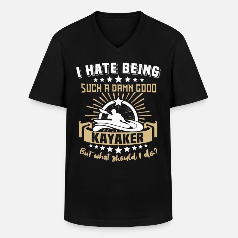 Kayaker Kayak Kayaking - Männer-T-Shirt mit V-Ausschnitt - Schwarz