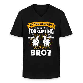 Stapler Gabelstapler - Männer-T-Shirt mit V-Ausschnitt - Schwarz - Vorne - AI Model Male 178 dark (178cm)