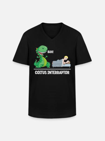 Coitus Interraptor - Männer-T-Shirt mit V-Ausschnitt - Schwarz