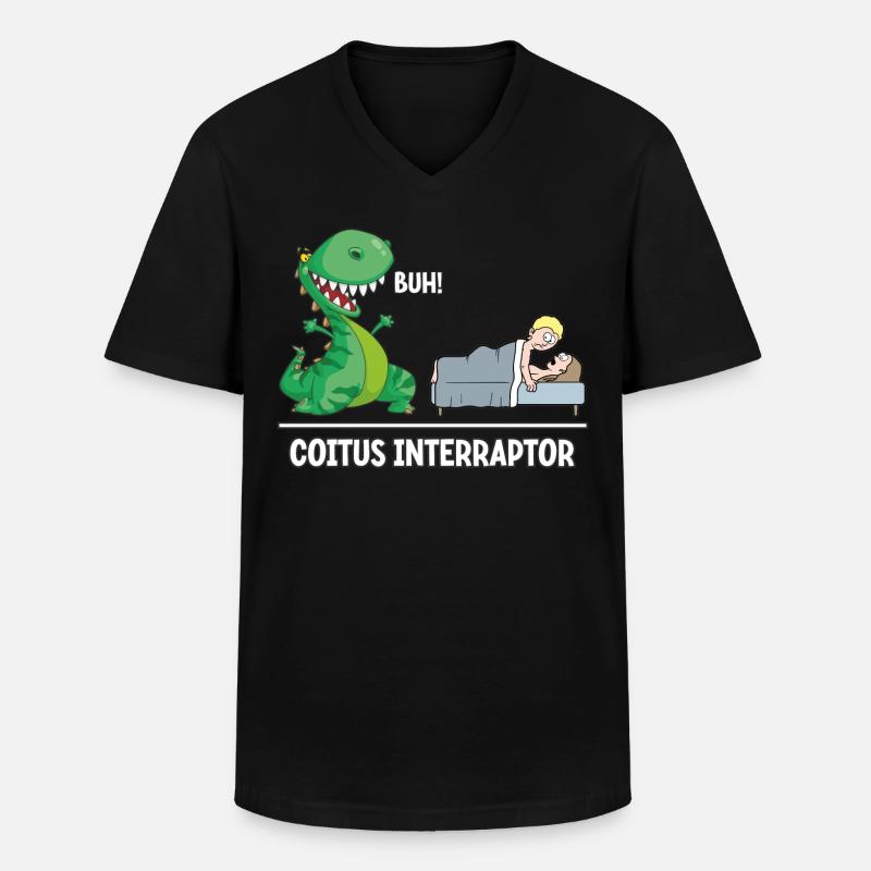 Coitus Interraptor - Männer-T-Shirt mit V-Ausschnitt - Schwarz