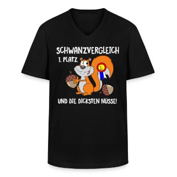 Eichhörnchen Schwanzvergleich - Männer-T-Shirt mit V-Ausschnitt - Schwarz - Vorne - AI Model Male 178 dark (178cm)