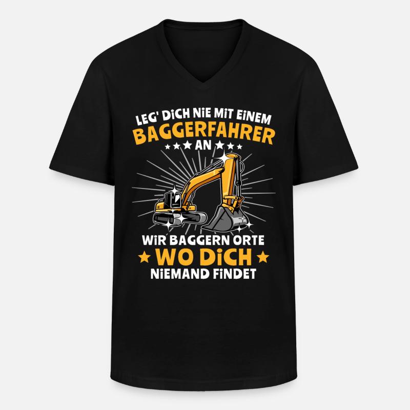 Baggerfuehrer Baggerfahrer - Männer-T-Shirt mit V-Ausschnitt - Schwarz