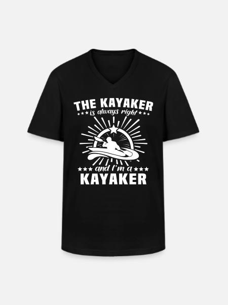 Kayaker Kayaking - Men's V-Neck T-Shirt - black