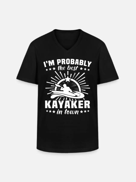 Kayaker Kayaking - Men's V-Neck T-Shirt - black