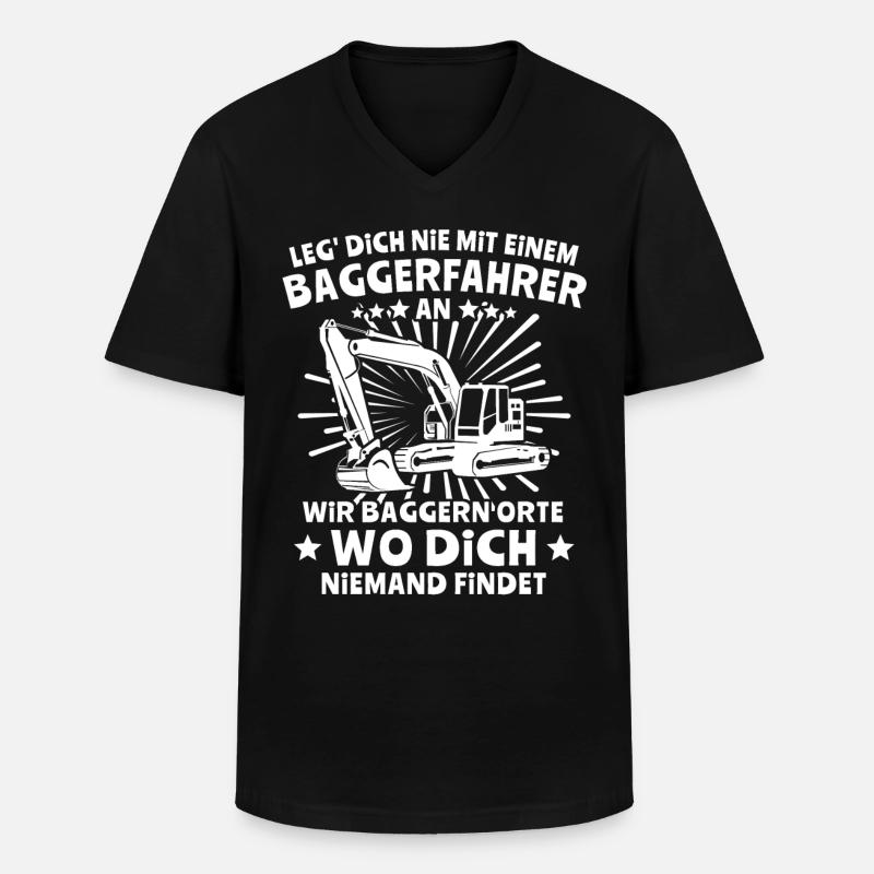 Baggerfahrer Bagger - Männer-T-Shirt mit V-Ausschnitt - Schwarz