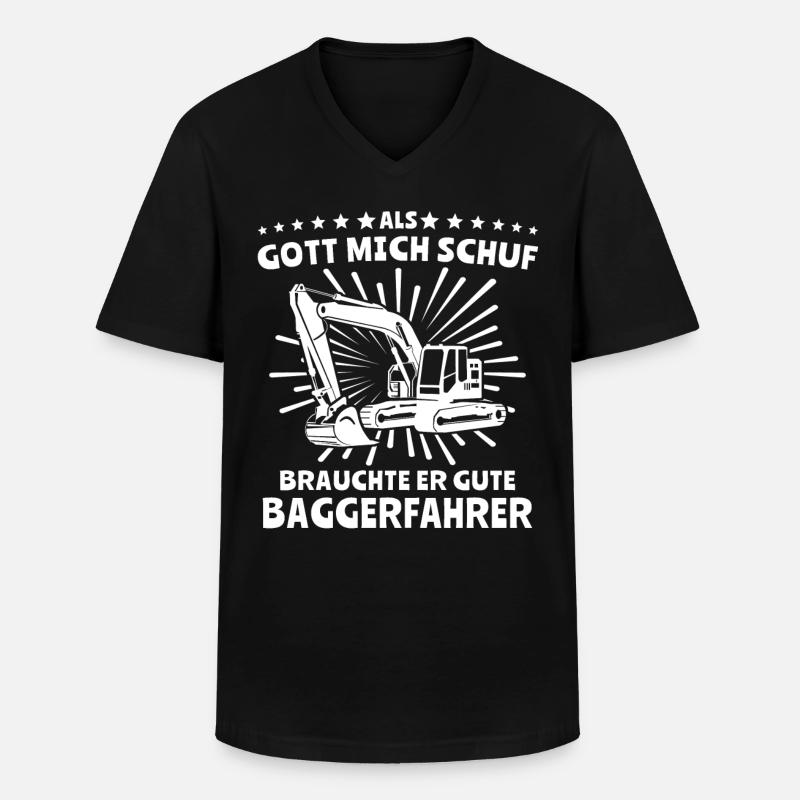 Baggerfahrer Bagger - Männer-T-Shirt mit V-Ausschnitt - Schwarz