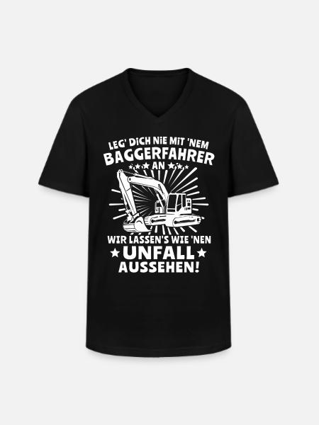 Baggerfahrer Bagger - Männer-T-Shirt mit V-Ausschnitt - Schwarz