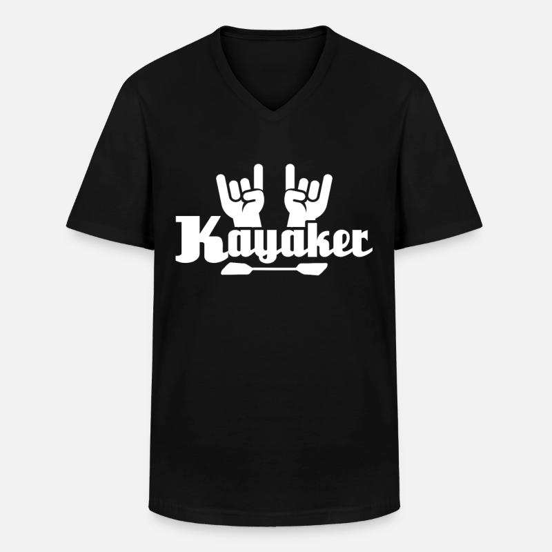 Kayaking Kayaker - Männer-T-Shirt mit V-Ausschnitt - Schwarz