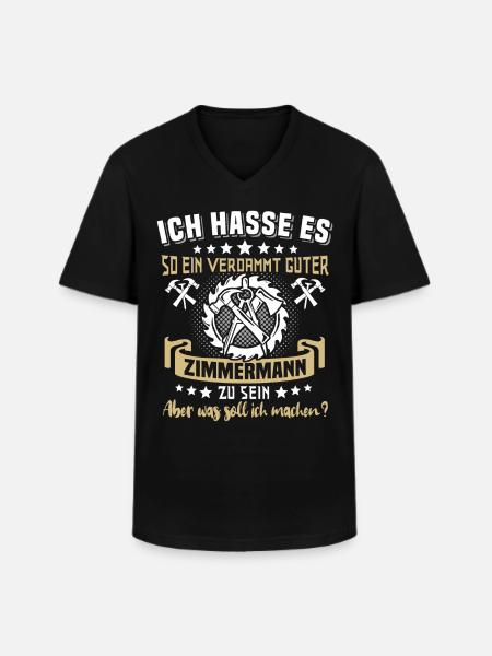 Zimmermann Zimmerer - Männer-T-Shirt mit V-Ausschnitt - Schwarz