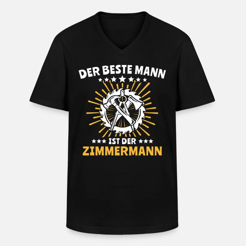Zimmermann Zimmerer - Männer-T-Shirt mit V-Ausschnitt - Schwarz