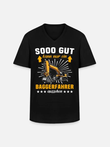 Baggerfahrer Bagger - Männer-T-Shirt mit V-Ausschnitt - Schwarz
