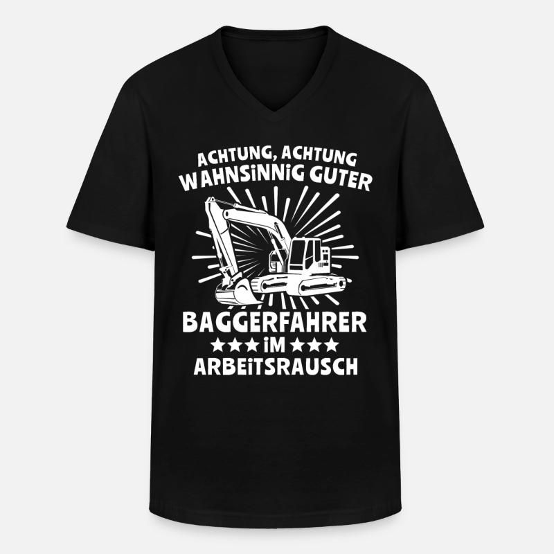 Baggerfahrer Bagger - Männer-T-Shirt mit V-Ausschnitt - Schwarz