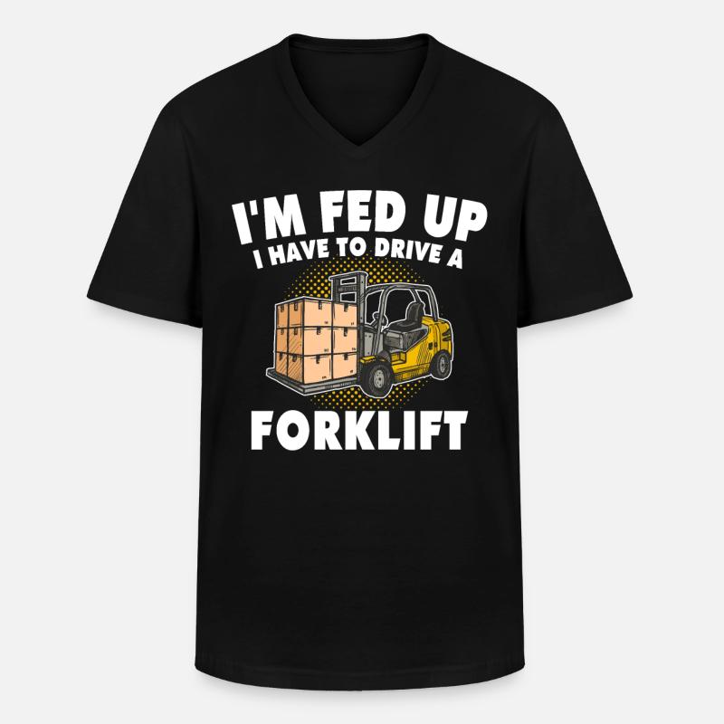 Gabelstapler Staplerfahrer - Männer-T-Shirt mit V-Ausschnitt - Schwarz